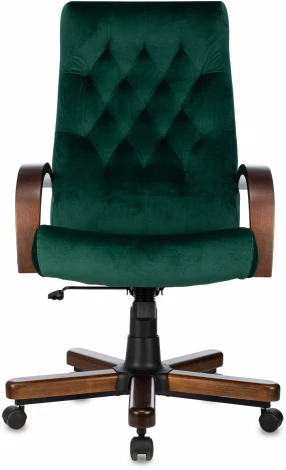 Кресло руководителя Бюрократ T-9928WALNUT Fabric зеленый Italia Green крестов. металл/дерево