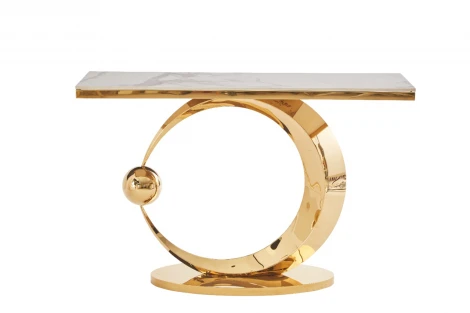 Стол-консоль IST-CASA Дрим IST-800,120х40х78 см, белый бентли/золотой