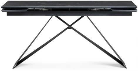 Керамический стол Woodville Ноттингем 160(220)х90х79 черный мрамор / черный 553542