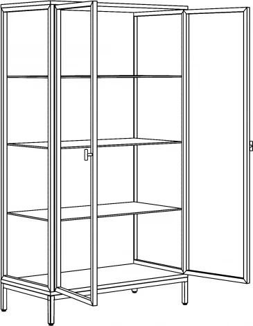 Витрина большая ОГОГО The One (ЛДСП,Металл,Стекло/Черный)