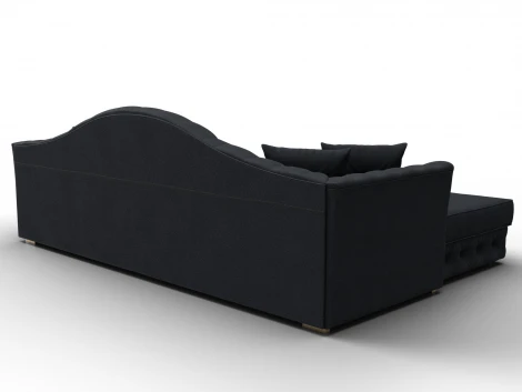 Диван угловой Артис левый угол (Брус,Рейка,Замша/Темно-серый) Лига Диванов 128038L