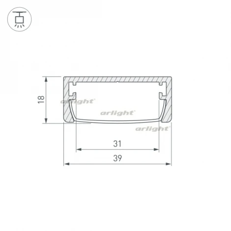 Профиль ARH-WIDE-W39-2000 ANOD (Алюминий) 030982 Arlight