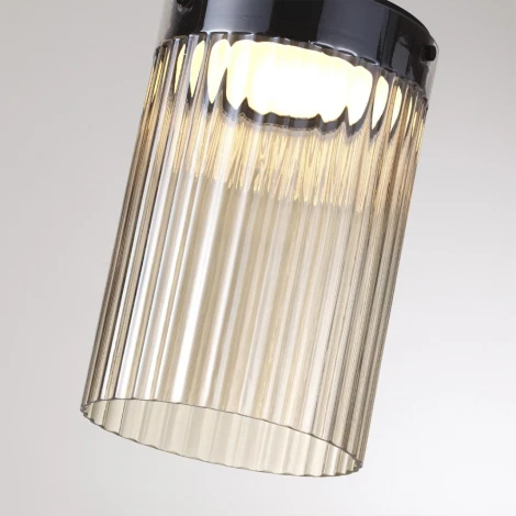 Потолочный светильник каскадный круглый Odeon Light Pillari 5047/15LC черный/светл.янтарный/металл/стекло LED 15W 4000К 1676Лм (220V, круглые)