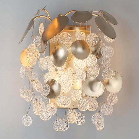 Бра Odeon Light Coins 5104/2W золотистый/прозрачный металл/стекло E14 2*40W 220В