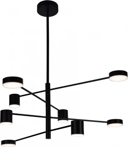 Потолочная люстра ярусная на штанге диммируемая Kink Light Мекли 07650-8D,19(4000K) черный Led 4*12w+4*16w с пультом ДУ (220V)