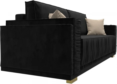 Диван прямой Лига-044 (Черный,Бежевый/Велюр) Лига Диванов арт.122255
