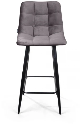 Стул полубарный UNO, бархат серый 27 / чёрный конус Top Concept UNO 74736