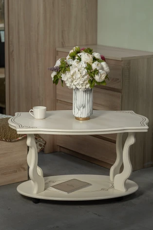 Стол журнальный Берже 3 слоновая кость Mebelik арт.001447