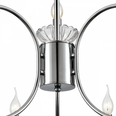 Подвесная люстра ярусная Lumion Lolina 8155/9 хром, металл/стекло Е14 9*40W 220V (на цепи, подсвечник, свеча)