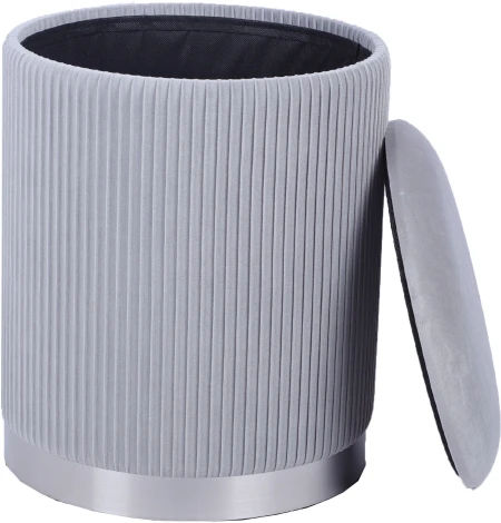 Пуф Шарлотта с ящиком серебро велюр серебристый Stool Group арт.УТ000039502