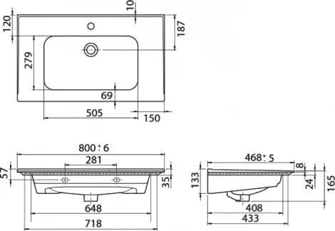 Мебельная раковина Smile CeraStyle Blue 80