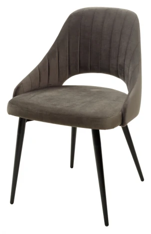 Обеденный стул M-City FANTINE-LS ГРАФИТ #14, велюр / черный каркас