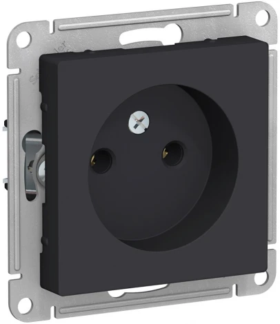 Розетка встраиваемая без заземления (карбон) Systeme Electric AtlasDesign ATN001041
