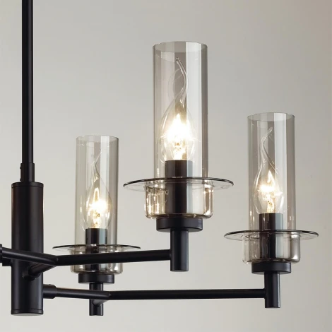Потолочная люстра на штанге Lumion Madonna 6555/6C черный/дымчатый/металл/стекло E14 6*40W 220V