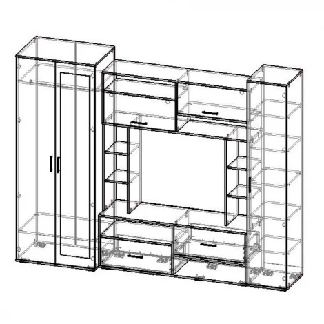 Стенка в гостиную БТС Флора, венге