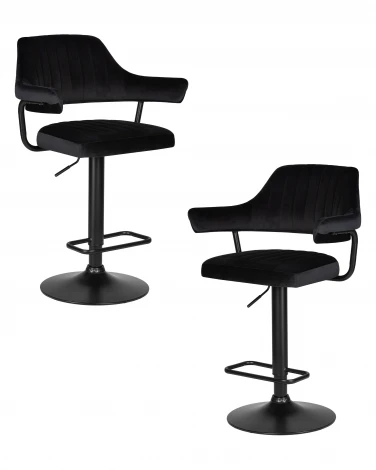 Набор 2 шт стул барный DOBRIN CHARLY BLACK (черный велюр (MJ9-101))
