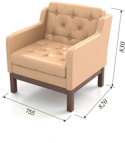 Кресло Arsko Айверс орех кремовый кожзам