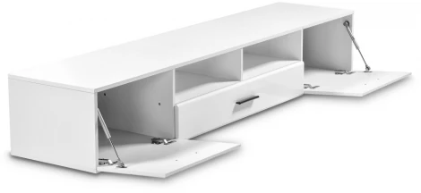 ТВ-тумба Woodville Shine 200 белая / белый глянец 412548