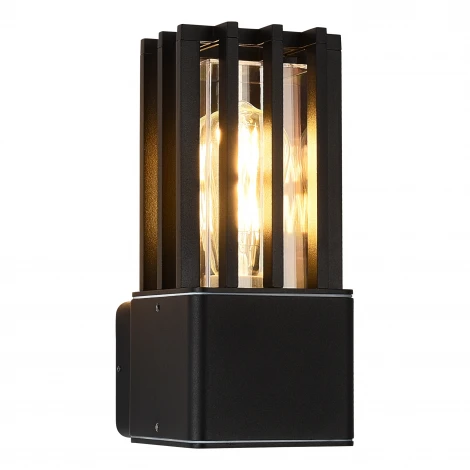 Настенный уличный светильник ST Luce Irum SL9018.401.01 черный/черный E27 1*15W