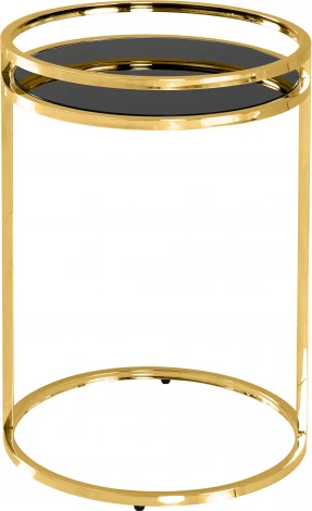 Журнальный столик Гестия 41*60см стекло черное сталь золото Stool Group арт.УТ000039402