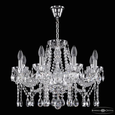 Подвесная люстра Bohemia 5413 5413/8/200 Ni Clear/M-1H (220V, подвески, на цепи)