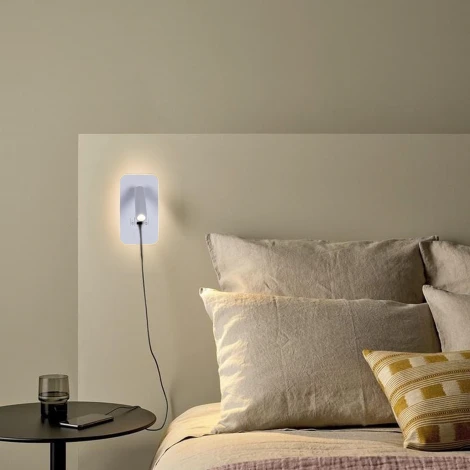 Настенный светильник светодиодный Reluce 86204-9.2-001KT LED12W+USB WT (220V, выключатель)