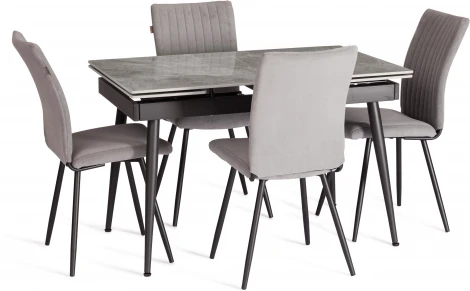 Стул обеденный Monte Carlo Tetchair (Флок/Серый,Черный) арт.24794