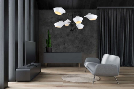 Потолочная люстра Lumina Deco Romina LDP 6037-6 WT+BK