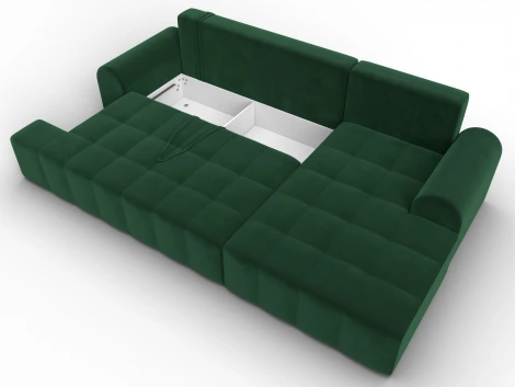 Диван угловой Лига-080 угол правый (ДСП/Пластик/Велюр/Зеленый) Лига Диванов 134747