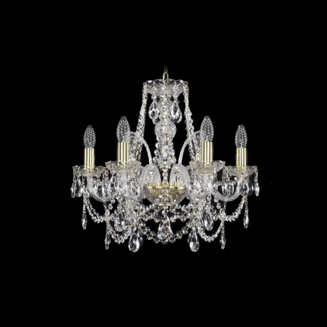 Подвесная люстра Bohemia 1411 1411/6/160/G (220V, хрусталь, на цепи, подсвечник, свеча)