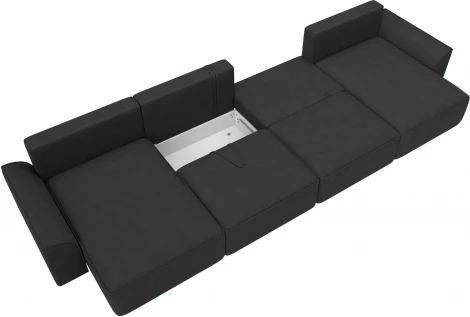 Диван п-образный Лига-048 НПБ лонг Лига Диванов (Замша) арт.128361