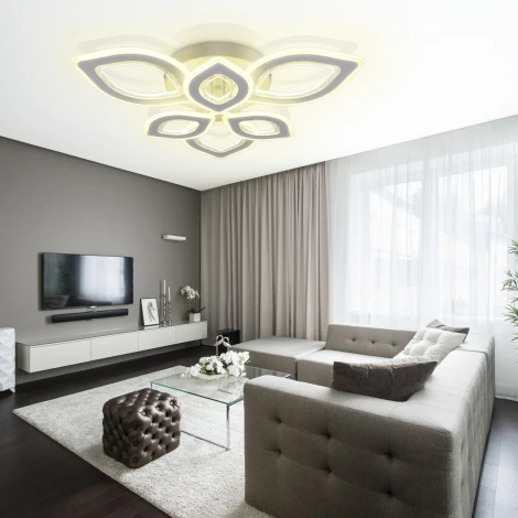 Потолочная люстра светодиодная Natali Kovaltseva Angel LED LAMPS 81198 с пультом ДУ, моб. приложением 240W, белый, LED (регулировка яркости, 220V)