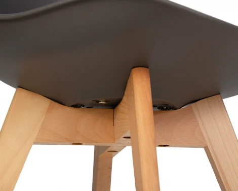 Набор 4 шт стул обеденный DOBRIN JERRY SOFT (ножки светлый бук, цвет сиденья темно-серый (G-04))