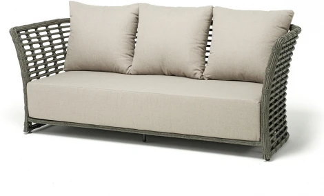 "Валенсия" диван из искусственного ротанга трехместный, цвет серый 4SIS арт.УТ-00009375