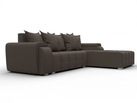 Диван угловой Лига-121 правый угол (ДСП,Брус,Рогожка/Коричневый) Лига Диванов 137341