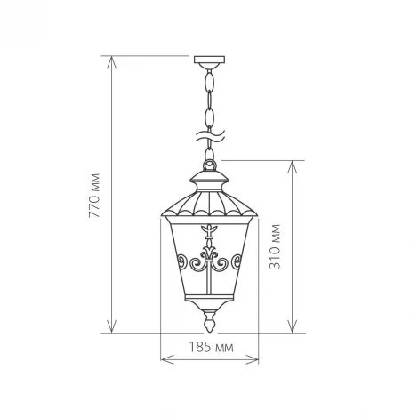 Уличный светильник подвесной Elektrostandard Diadema черное золото GLYF-8046H