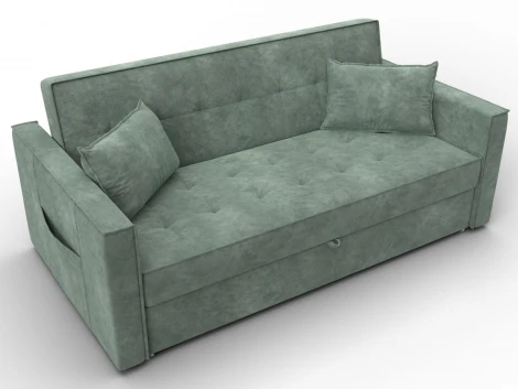 Диван прямой Лига-104 (160) (ЛДСП,Брус,Фанера,Велюр/Зеленый) Лига Диванов 134881