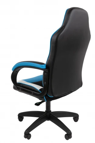 Кресло Chairman game 17 Россия экокожа черный/голубой/белый 7213492
