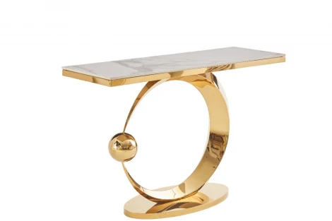 Стол-консоль IST-CASA Дрим IST-800,120х40х78 см, белый бентли/золотой