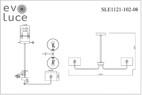 Потолочная люстра на штанге Evoluce Aerin SLE1121-102-08