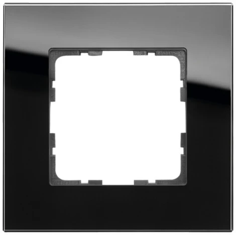 Рамка на 1 пост (черный) Jasmart G-Glass G1001GB