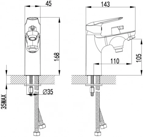 Смеситель Iddis Torr TORSB10i07 на борт ванны