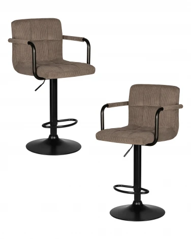 Набор 2 шт стул барный DOBRIN KRUGER ARM BLACK (какао вельвет (LAR-E2041-05))