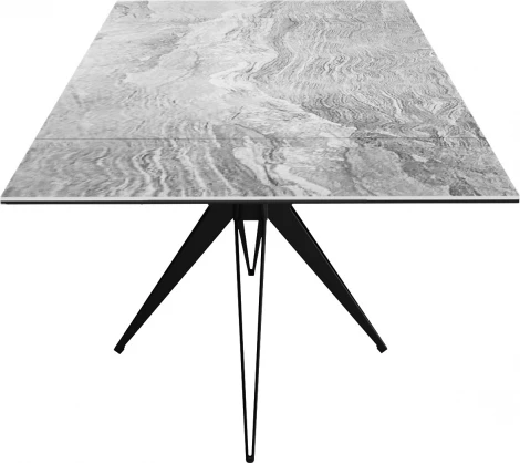 Стол DikLine KW160 мрамор С31 (керамика серая глянец)/опоры черные арт.00-00071870