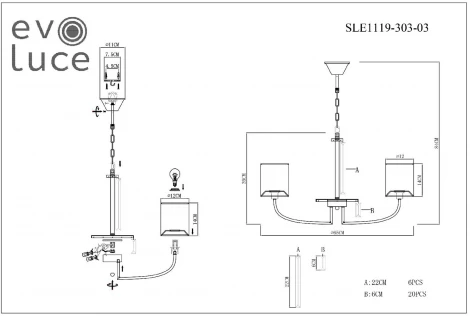 Подвесная люстра Evoluce Ellisse SLE1119-303-03 (220V, на цепи)