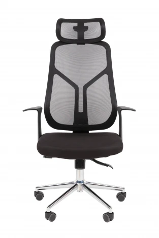 Офисное кресло Chairman CH588 с подголовником черный пластик, черный