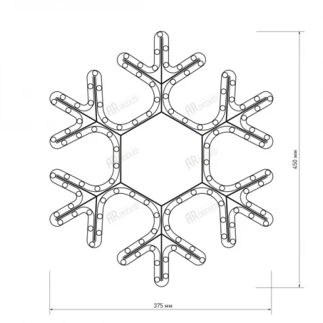 Световая фигура Ardecoled ARD-SNOWFLAKE 025315 (220V, снежинки, IP65)