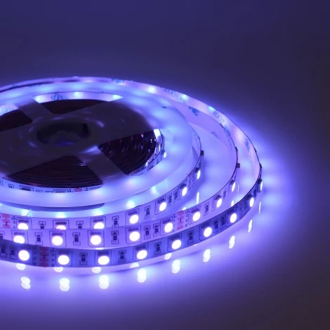 Светодиодная лента 24В 14,4Вт/м SMD5050 60д/м IP20 подложка 10мм, 5м RGB Apeyron 00-310