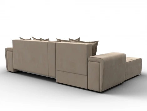 Диван угловой Лига-121 левый угол (ДСП,Брус,Велюр/Бежевый) Лига Диванов 137345L