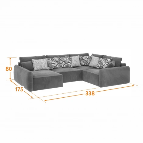 Диван угловой изумрудный D1 Портленд AAA4157012 Premier 19